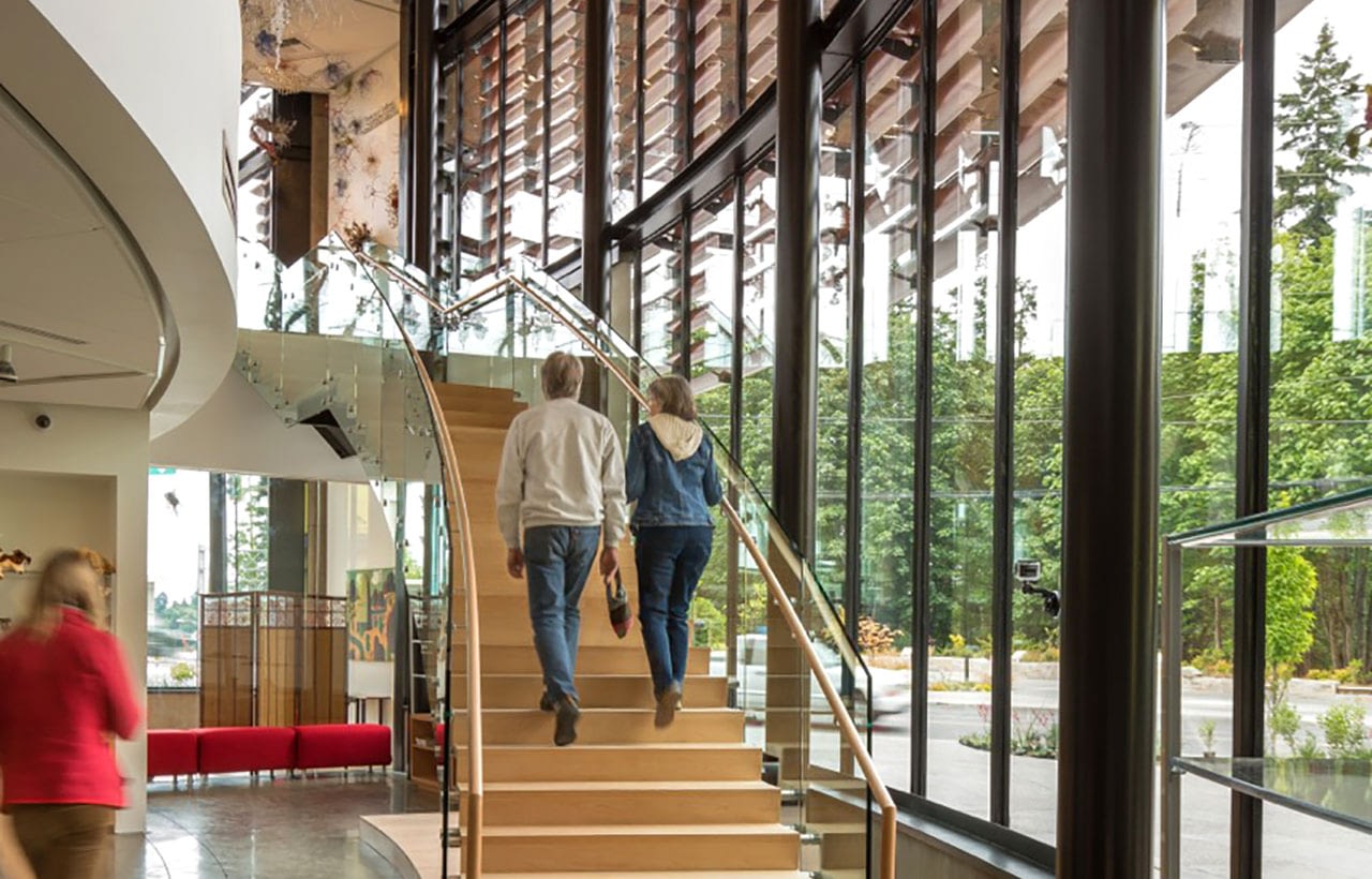 Bainbridge Island Museum of Art, Stairs, Wooden Louvers