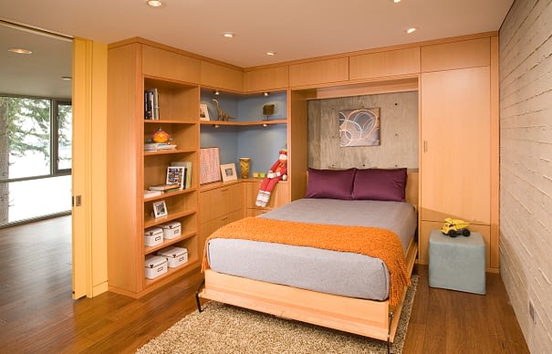 Hansen Road House, Interior, Convertible Bedroom