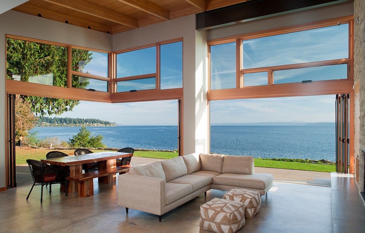 Bainbridge Island Retreat, Interior, Doors Open
