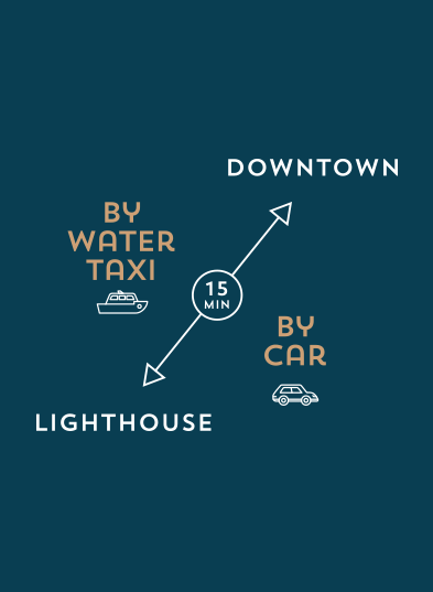 An image showing how far Lighthouse Apartments are to downtown Seattle.
