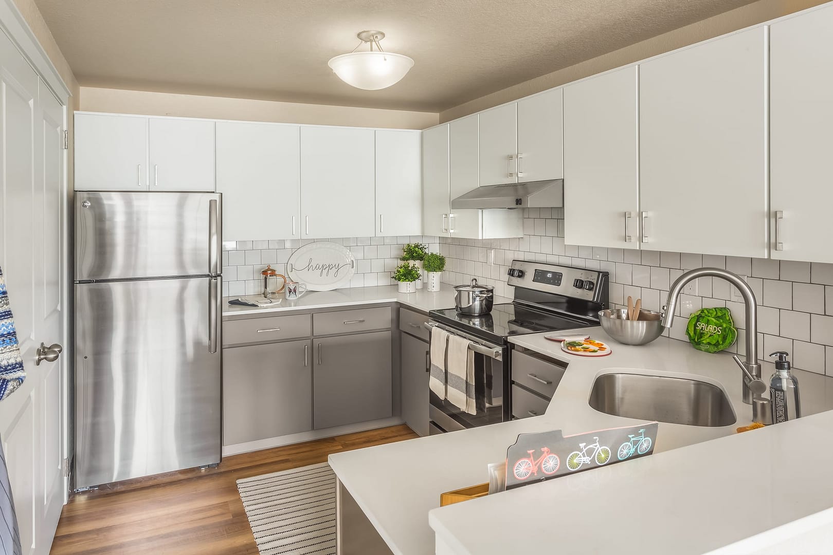 Haller Post Apartments Kitchens provide a clean, modern look