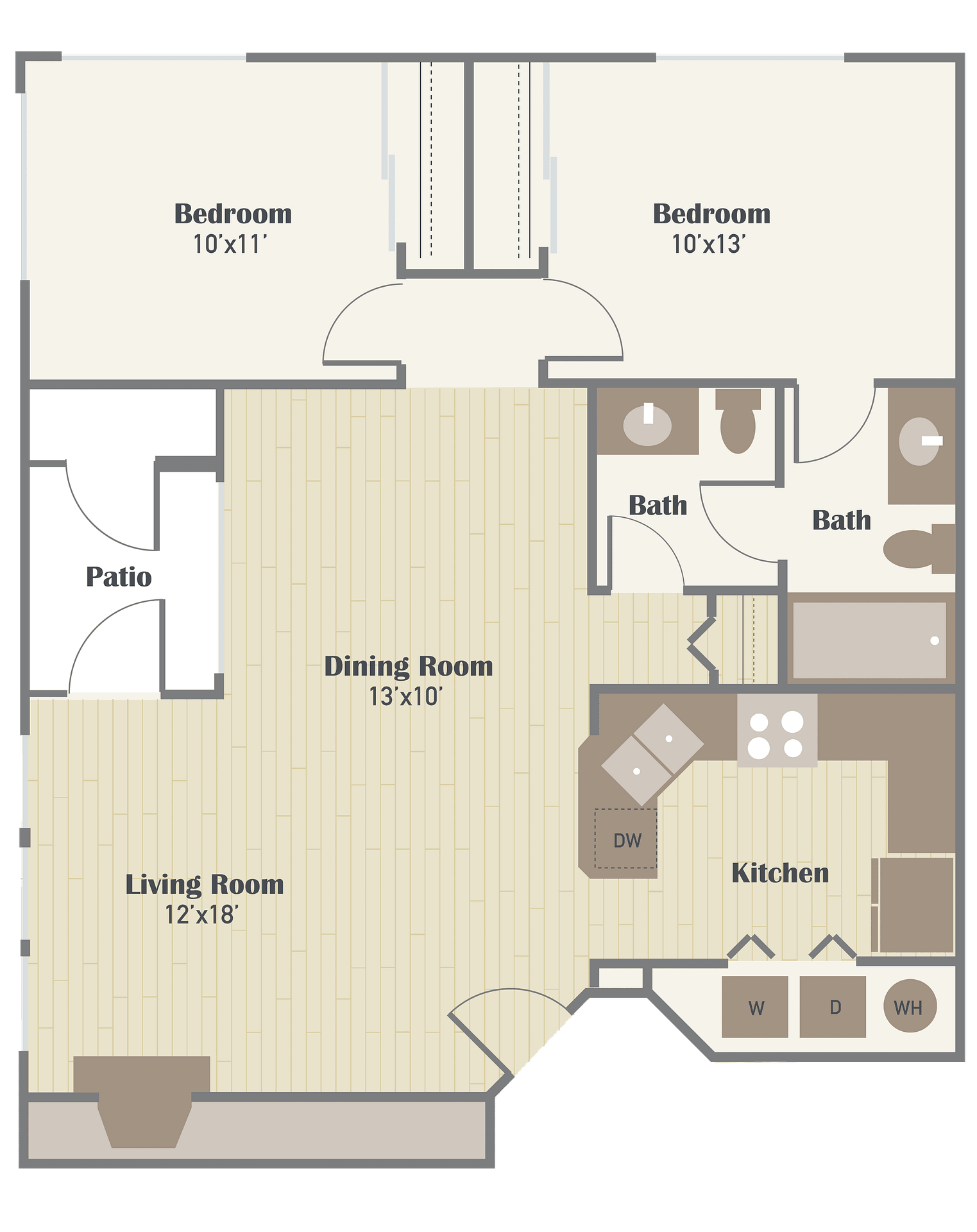 Haller Post two bedroom floor plan