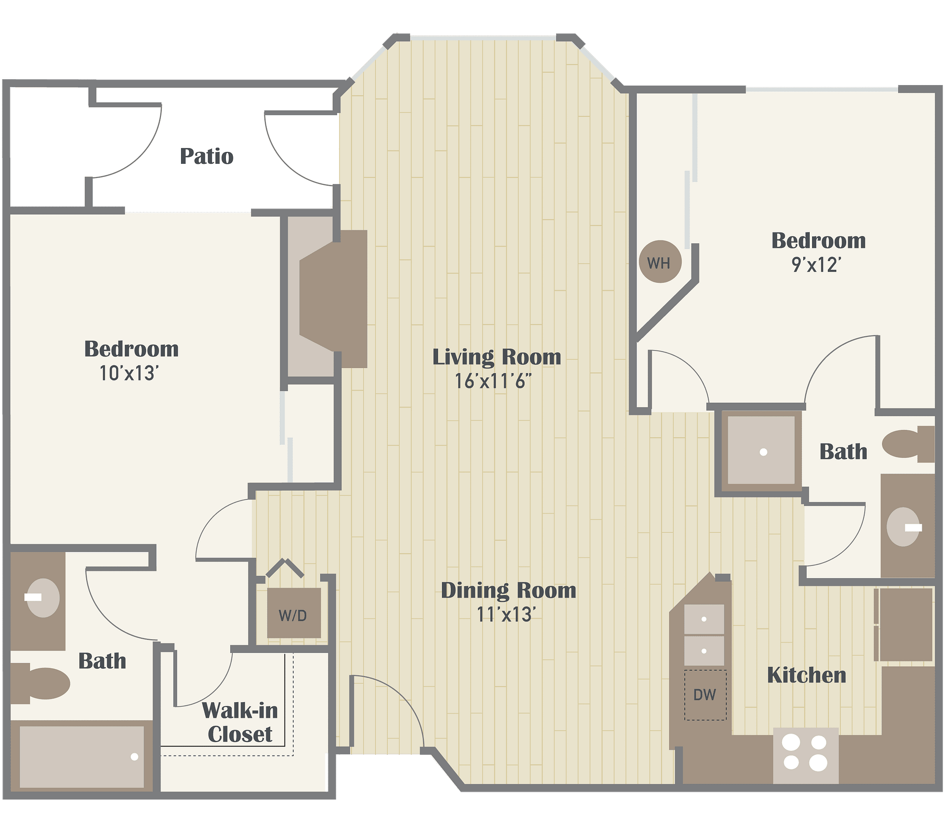 Haller Post Apartments two bedroom floor plan