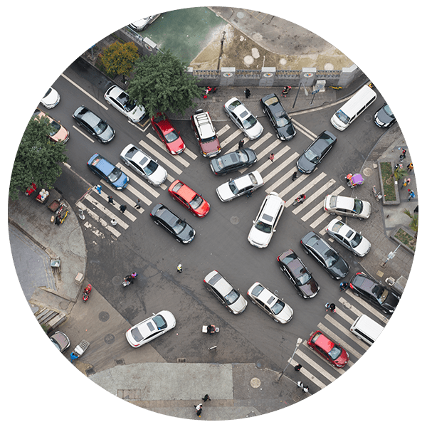 Busy multi-way intersection